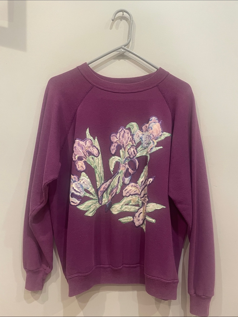 Floral Purple Women's Sweatshirt vintage 80’s